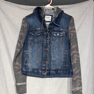 Mudd Denim and Camo Jacket with Gray Sleeves